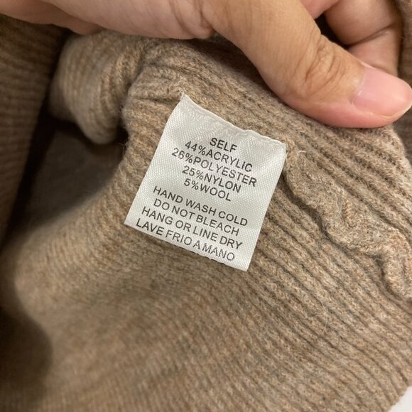 New Easel Medium Light Brown Turtle Neck Cozy Long Sleeve Neutral Sweater - Picture 8 of 11